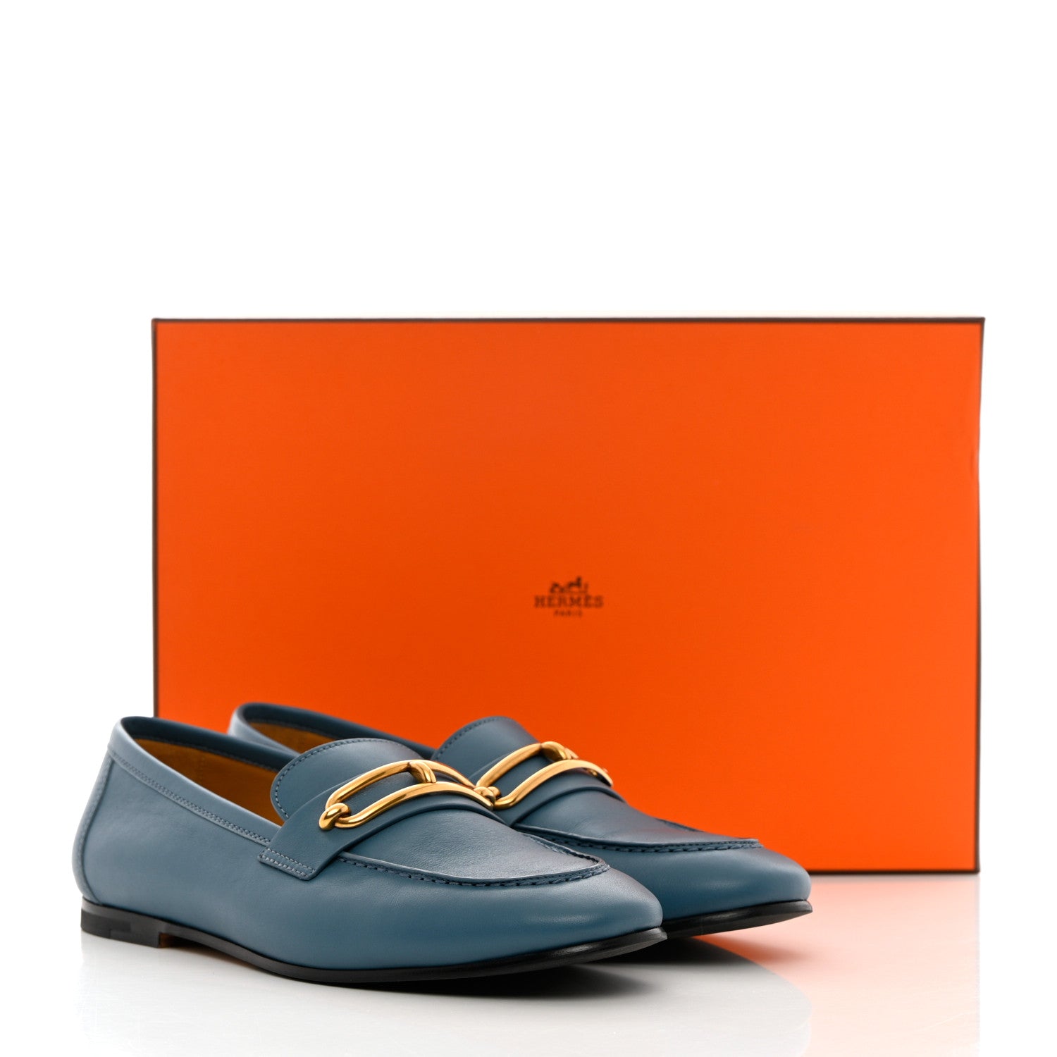 Hermes Calfskin Womens Colette Loafers 37 11 of 11