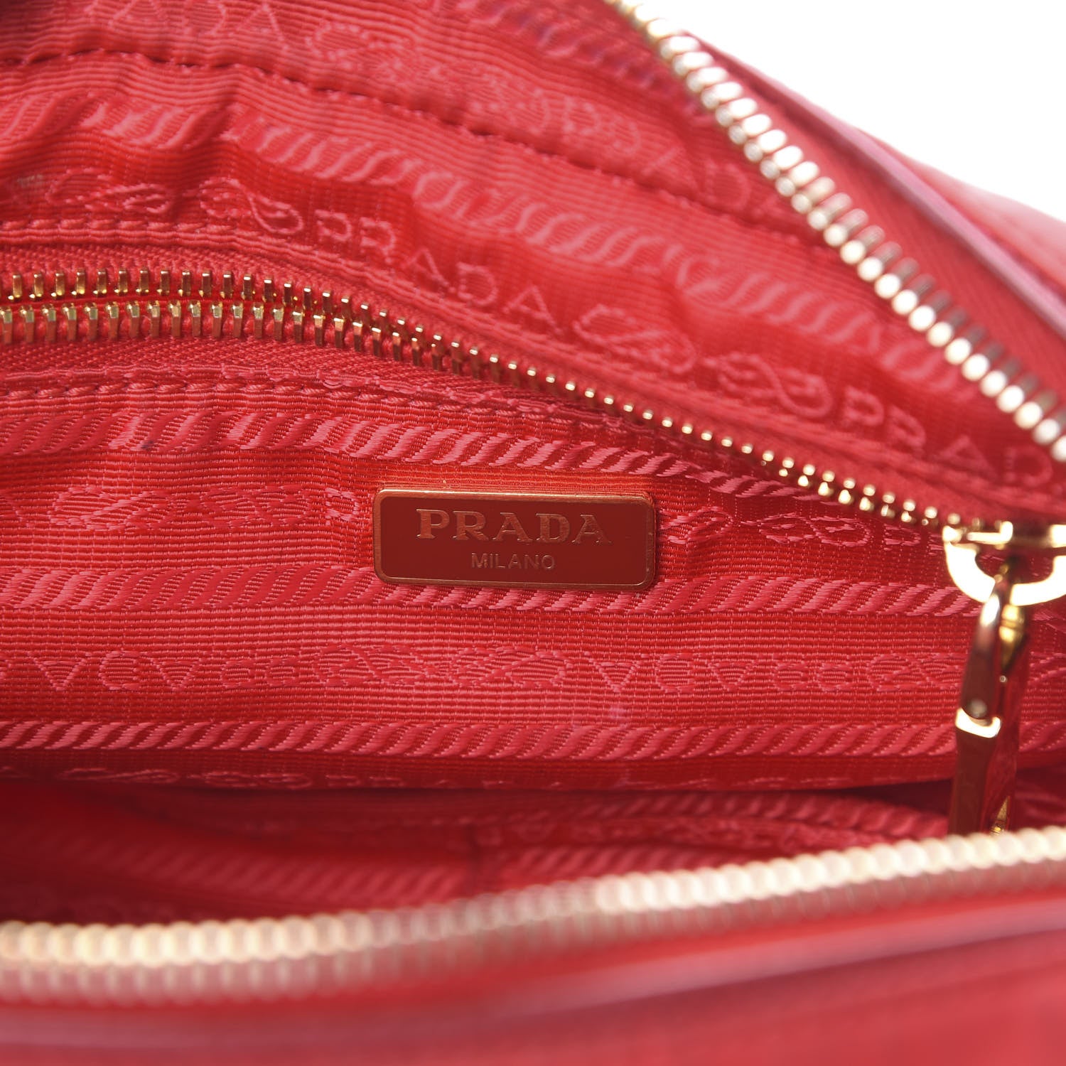 Prada Tessuto Nylon Saffiano Small Crossbody Rosso 5 of 15