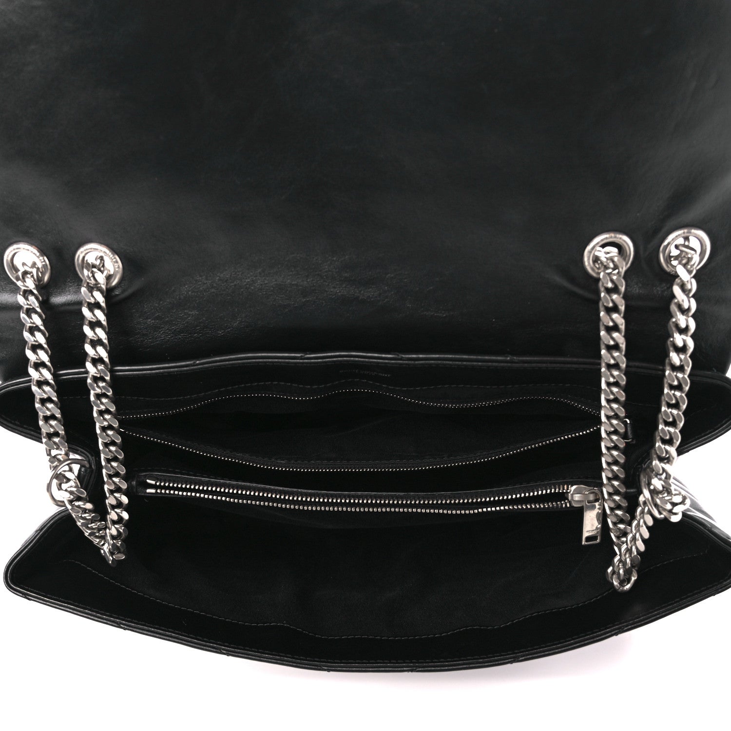 Saint Laurent Calfskin Y Quilted Monogram Large Loulou Chain Satchel Black 5 of 11