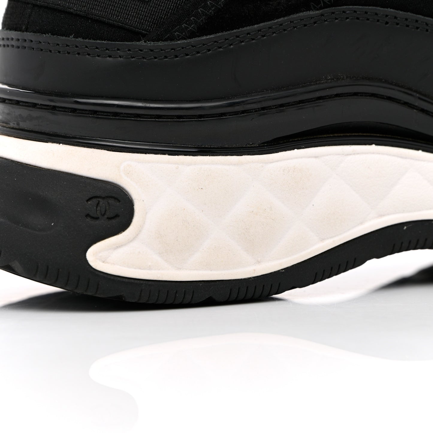 Velvet Calfskin Mixed Fibers CC Sneakers 41 Black