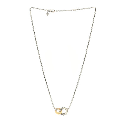 David Yurman Sterling Silver 18K Yellow Gold Belmont Pendant Necklace 2 of 4