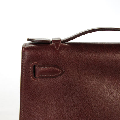 Hermes Evergrain Kelly Pochette Clutch Havane 13 of 19