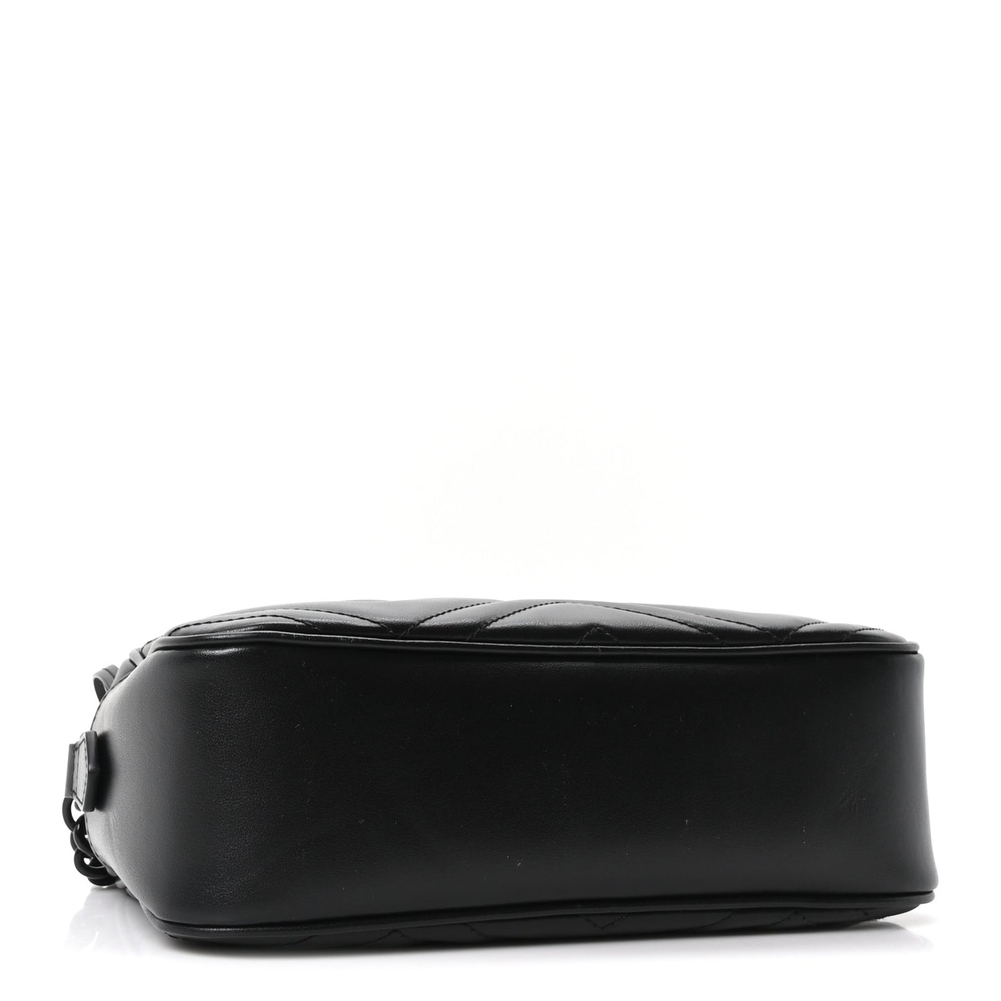 Calfskin Matelasse Monochrome Small GG Marmont Chain Shoulder Bag Black