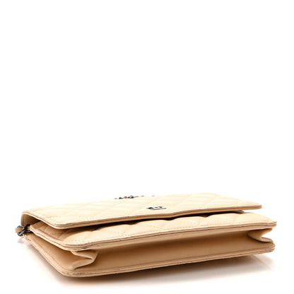 Chanel Lambskin Quilted Wallet On Chain WOC Beige 4 of 12