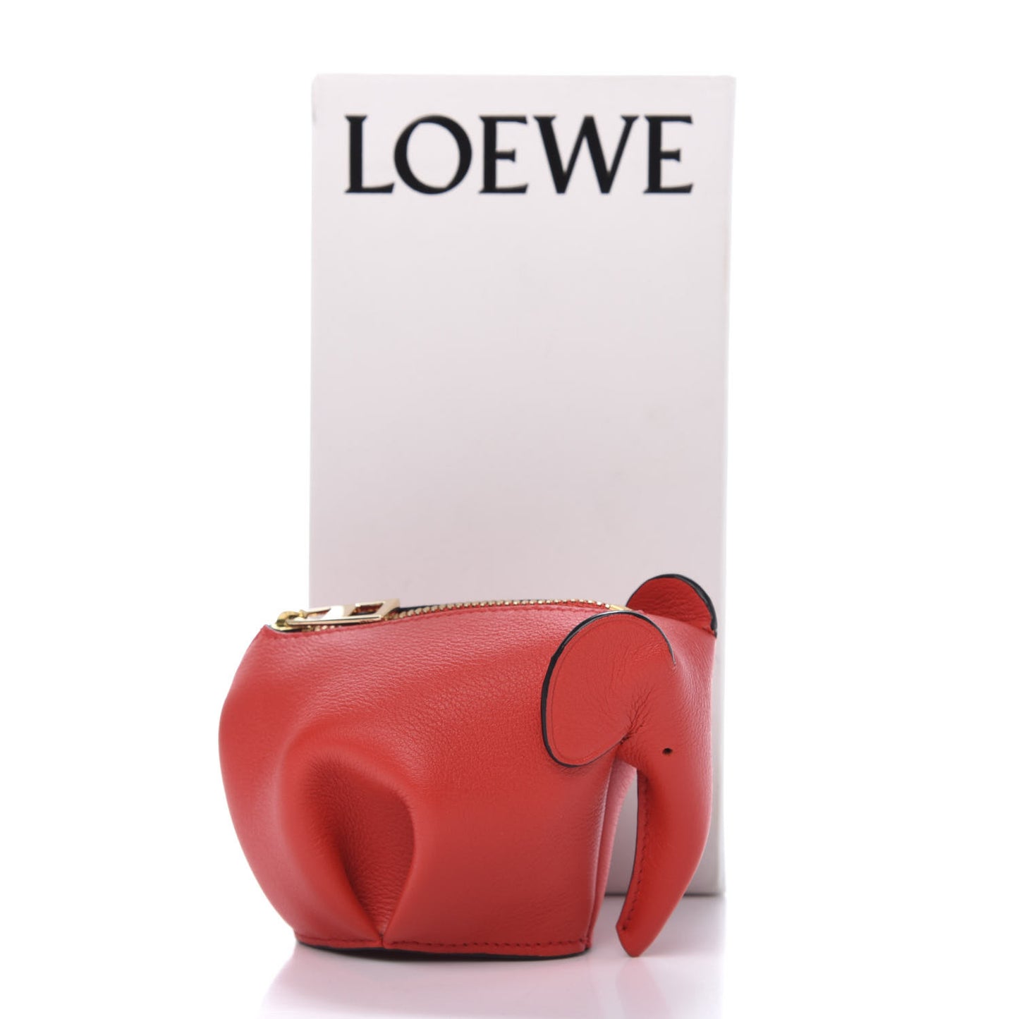 Calfskin Elephant Coin Purse Red