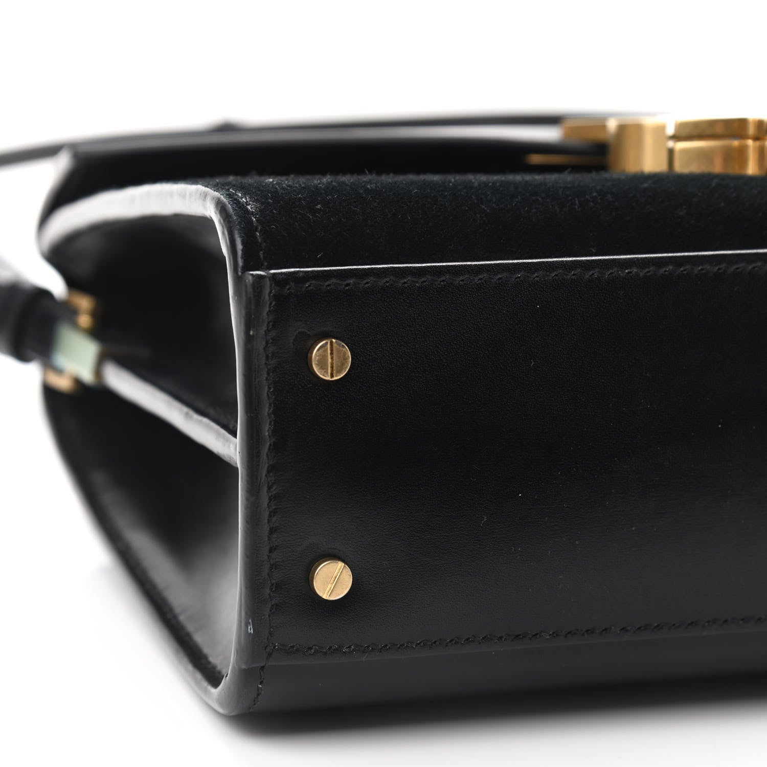 Saint Laurent Suede Leopard Print Mini Classic Monogram Cassandra Top Handle Manto Naturale Black 7 of 10