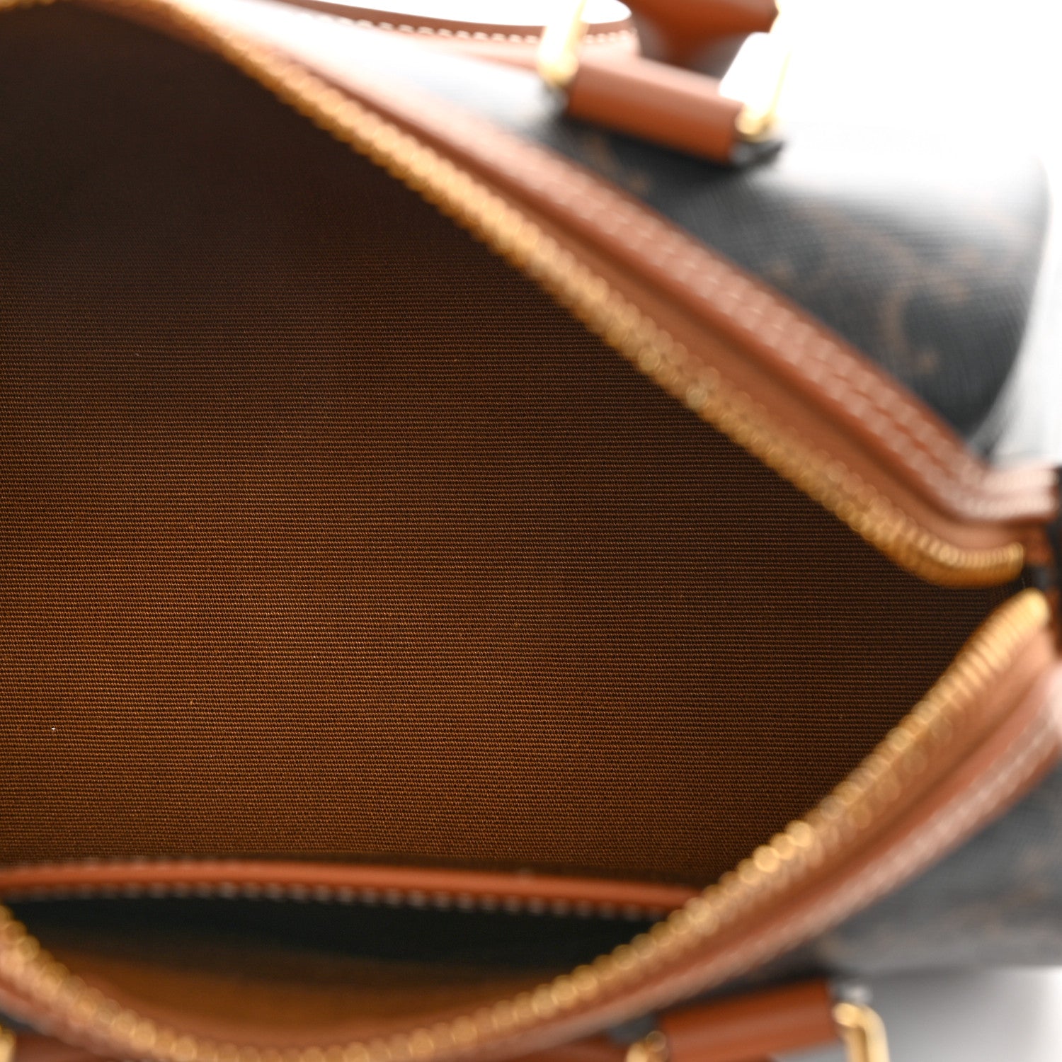 Celine Triomphe Canvas Calfskin Small Boston Bag Tan 5 of 10