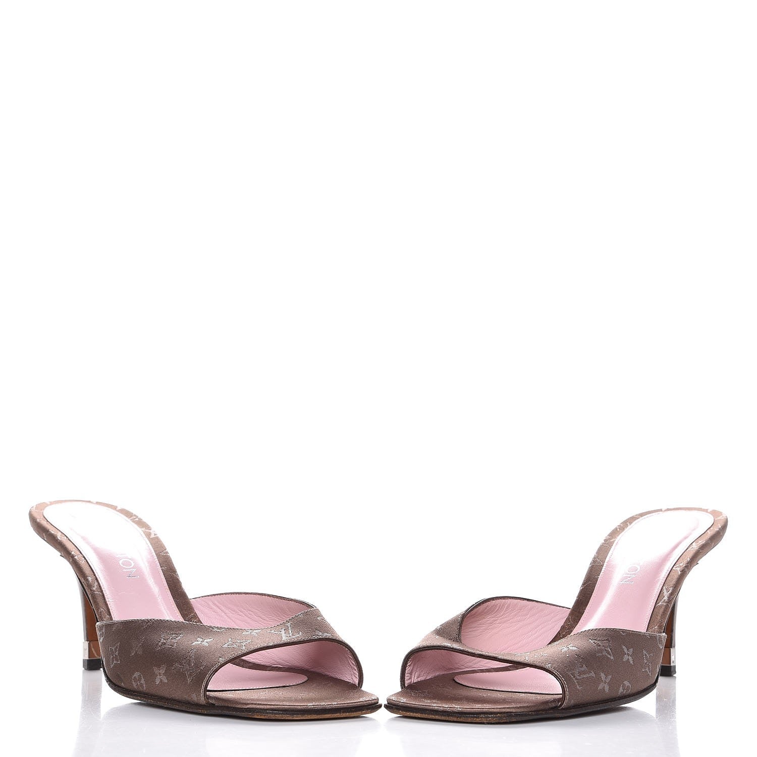 Louis Vuitton Satin Monogram Mules 39 Brown 9 of 13