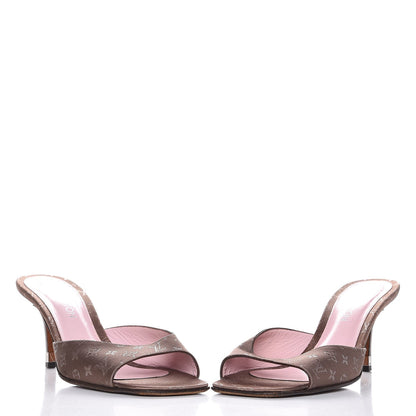 Louis Vuitton Satin Monogram Mules 39 Brown 9 of 13