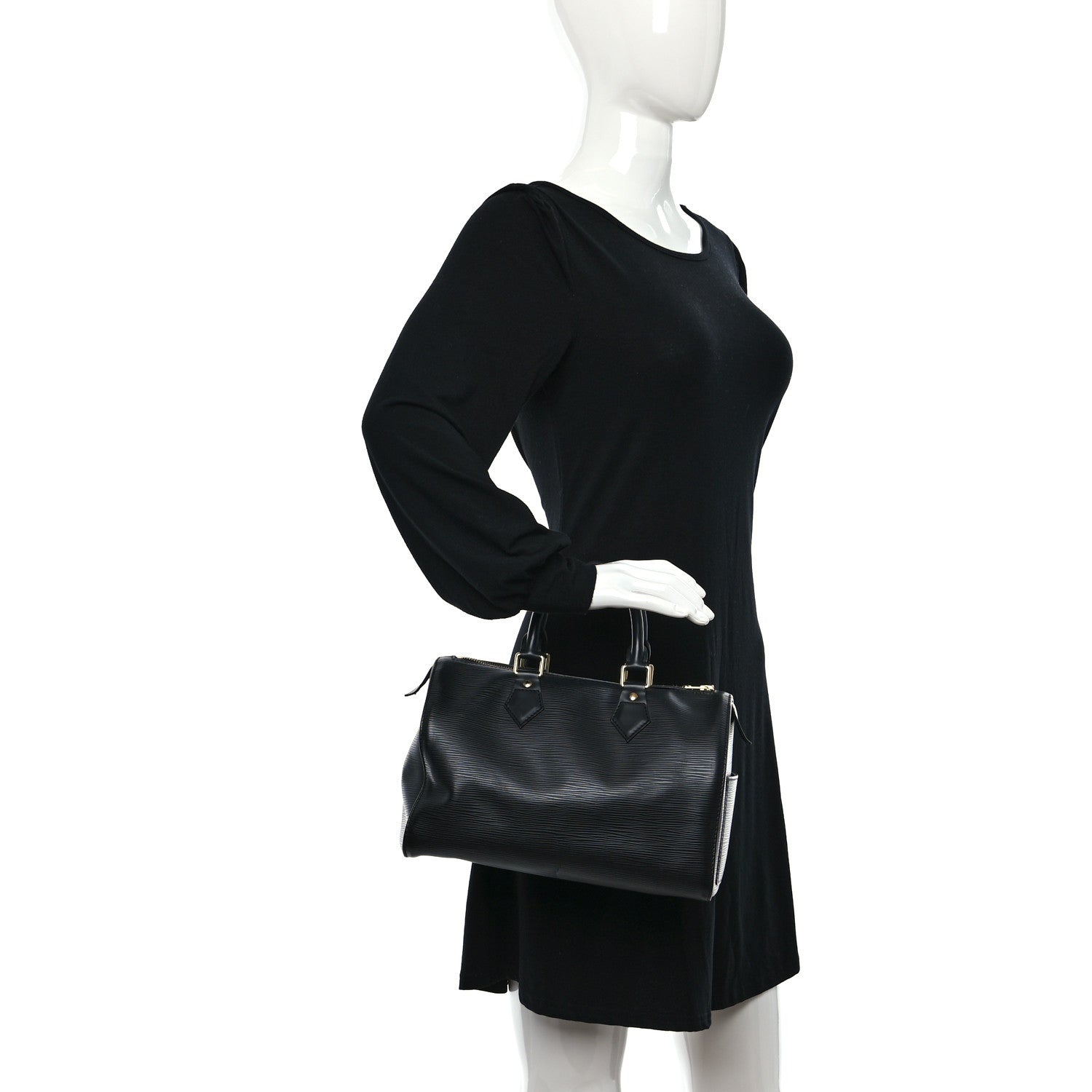 Louis Vuitton Epi Speedy 25 Black 3 of 10