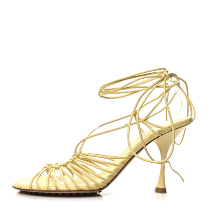 Bottega Veneta Nappa Dot Ankle Tie Sandals 39.5 Moon Beam 1 of 8
