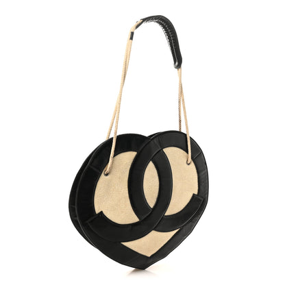 Chanel Patent Terry Cloth CC Heart Shoulder Bag Black 3 of 14