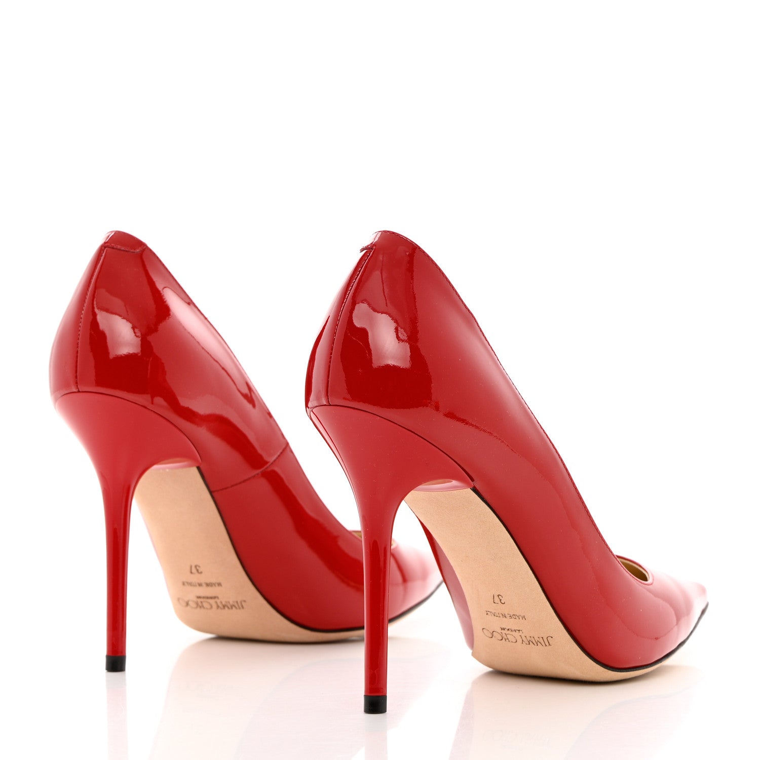 Jimmy Choo Patent Pointy Toe Abel Pumps 37 Red 4 of 9