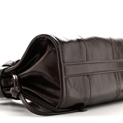 Prada Glossy Calfskin Triangle Mini Bonnie Shoulder Bag Moro 9 of 10