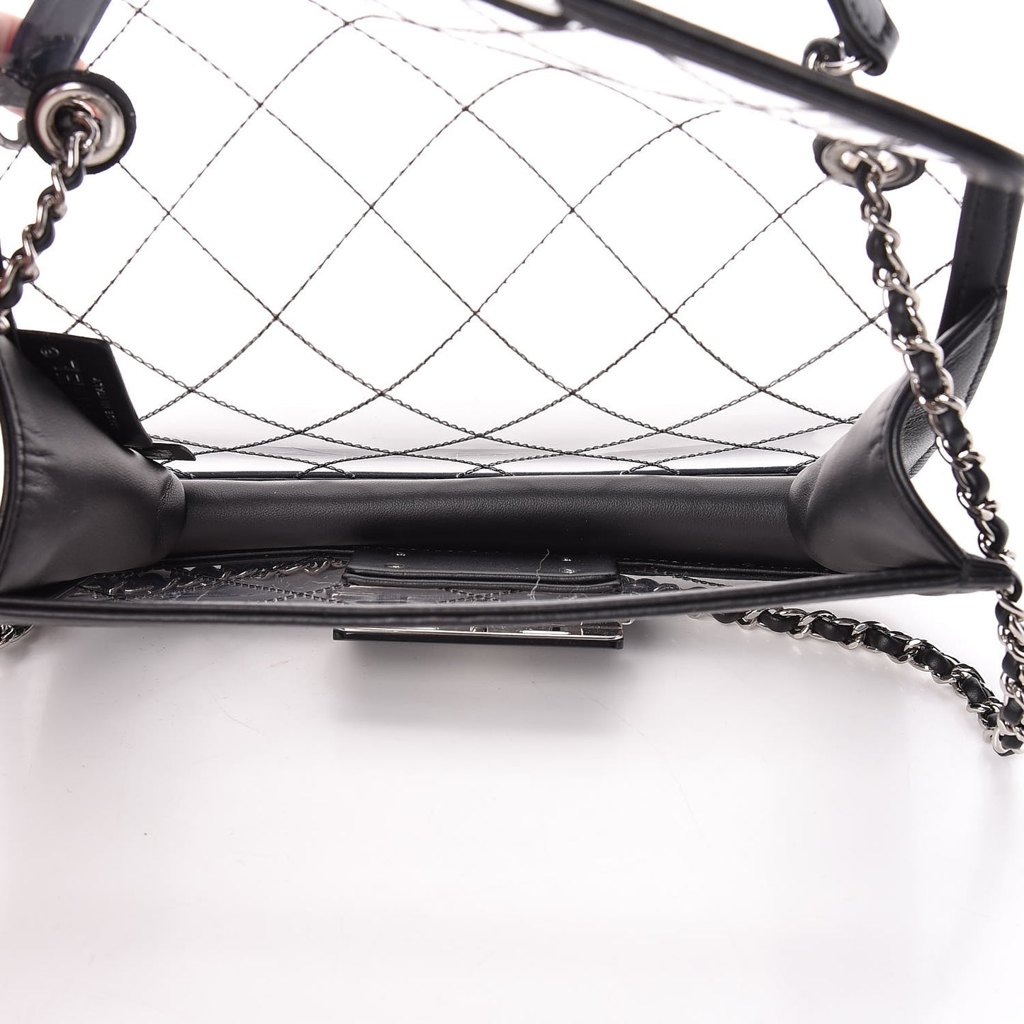PVC Lambskin Quilted Mini Beauty Lock Flap Black