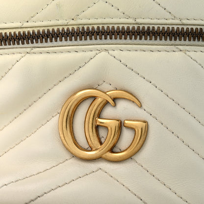 Gucci Calfskin Matelasse Mini GG Marmont Round Backpack White 11 of 13