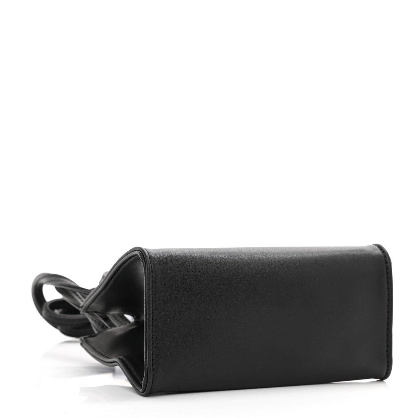 Vegan Leather Small Shopping Bag Black