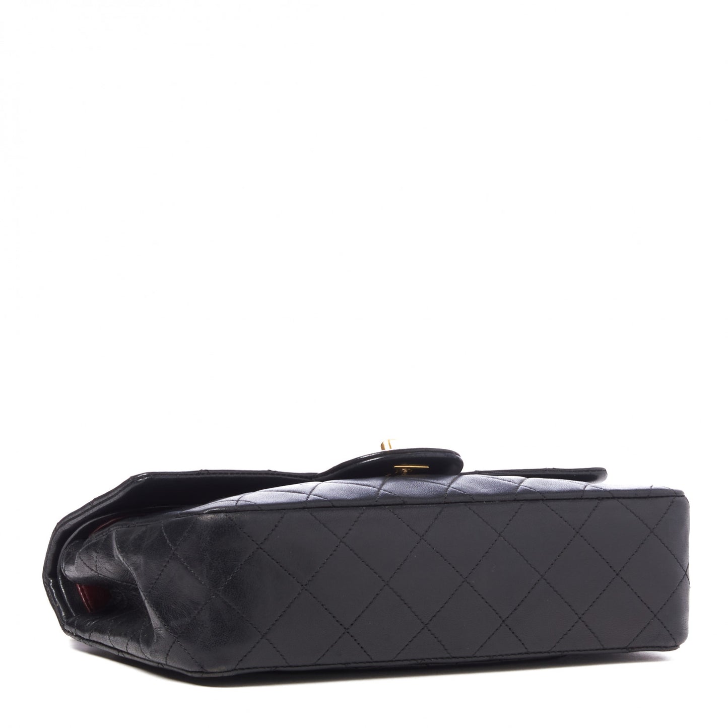 Lambskin Quilted Small Double Flap Black