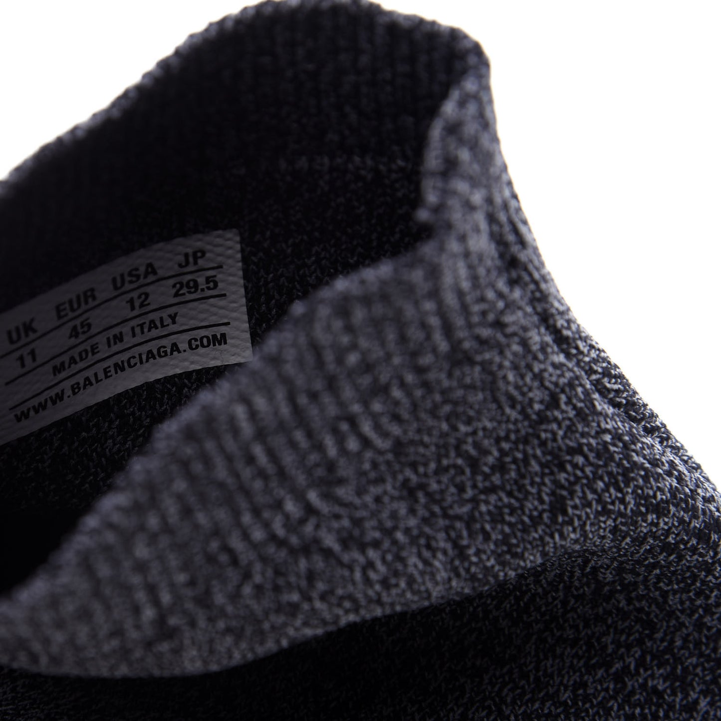Chine Knit Bi-Color Sole Mens Speed Sneakers 45 Black White