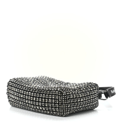 Alexander Wang Mesh Crystal Rhinestone Mini Heiress Pouch Black Silver 9 of 12