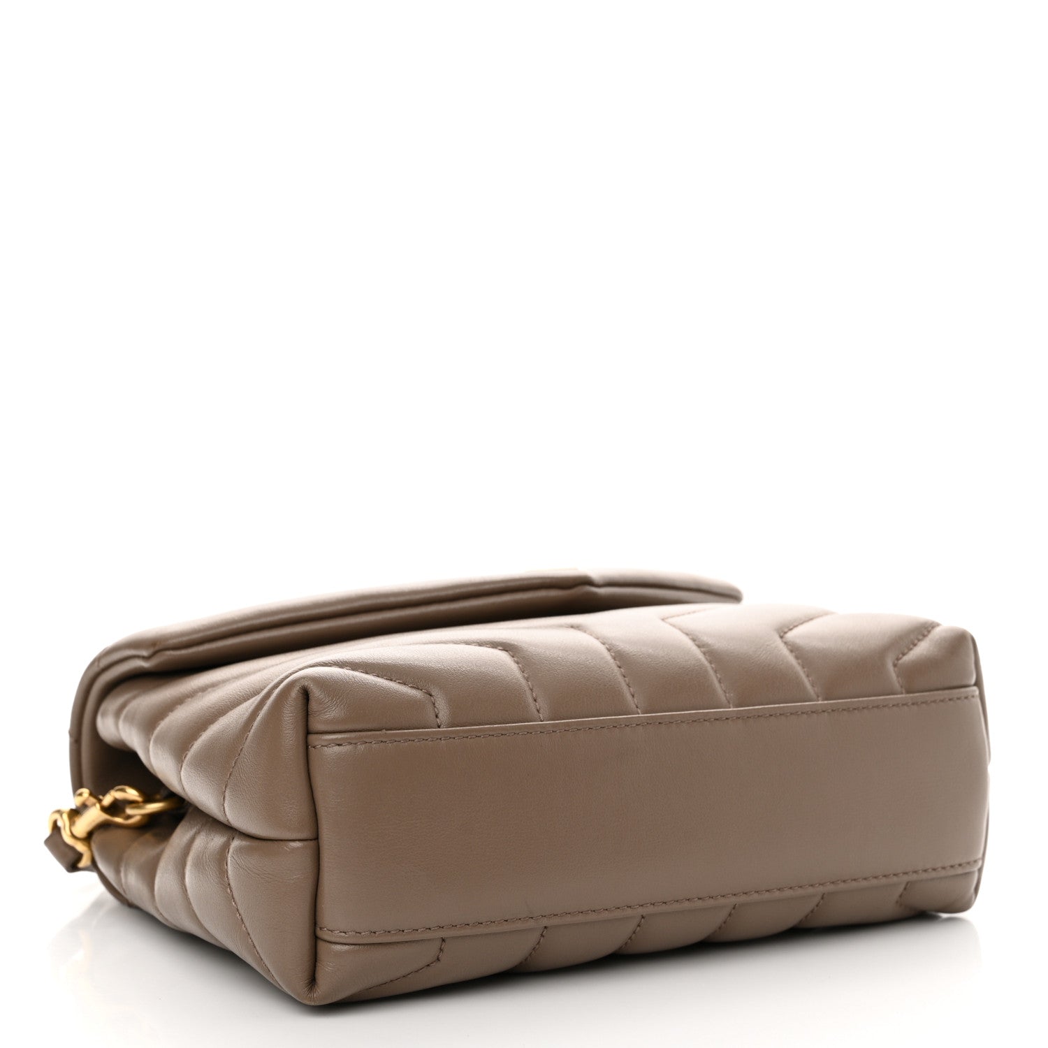 Saint Laurent Calfskin Y Quilted Monogram Toy Loulou Crossbody Bag Taupe 4 of 15