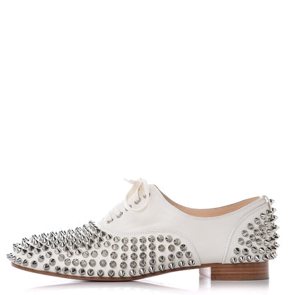 Christian Louboutin Nappa Freddy Spikes Donna Flat Sneakers 38 Latte Silver 1 of 9