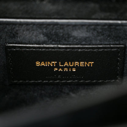 Saint Laurent Calfskin Crocodile Embossed Medium Monogram Sunset Black 6 of 10