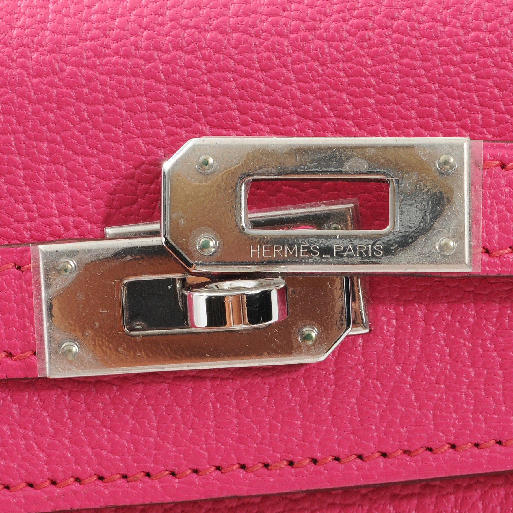 Hermes Chevre Mysore Kelly Compact Wallet Rose Tyrien 6 of 8