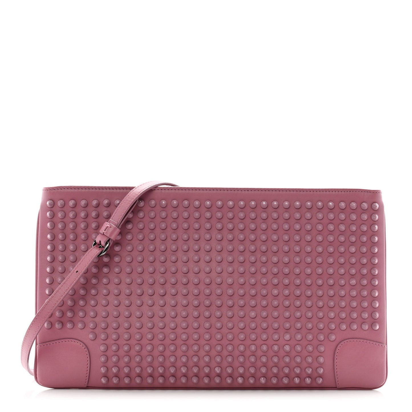 Calfskin Spikes Loubiposh Chain Clutch Rosette