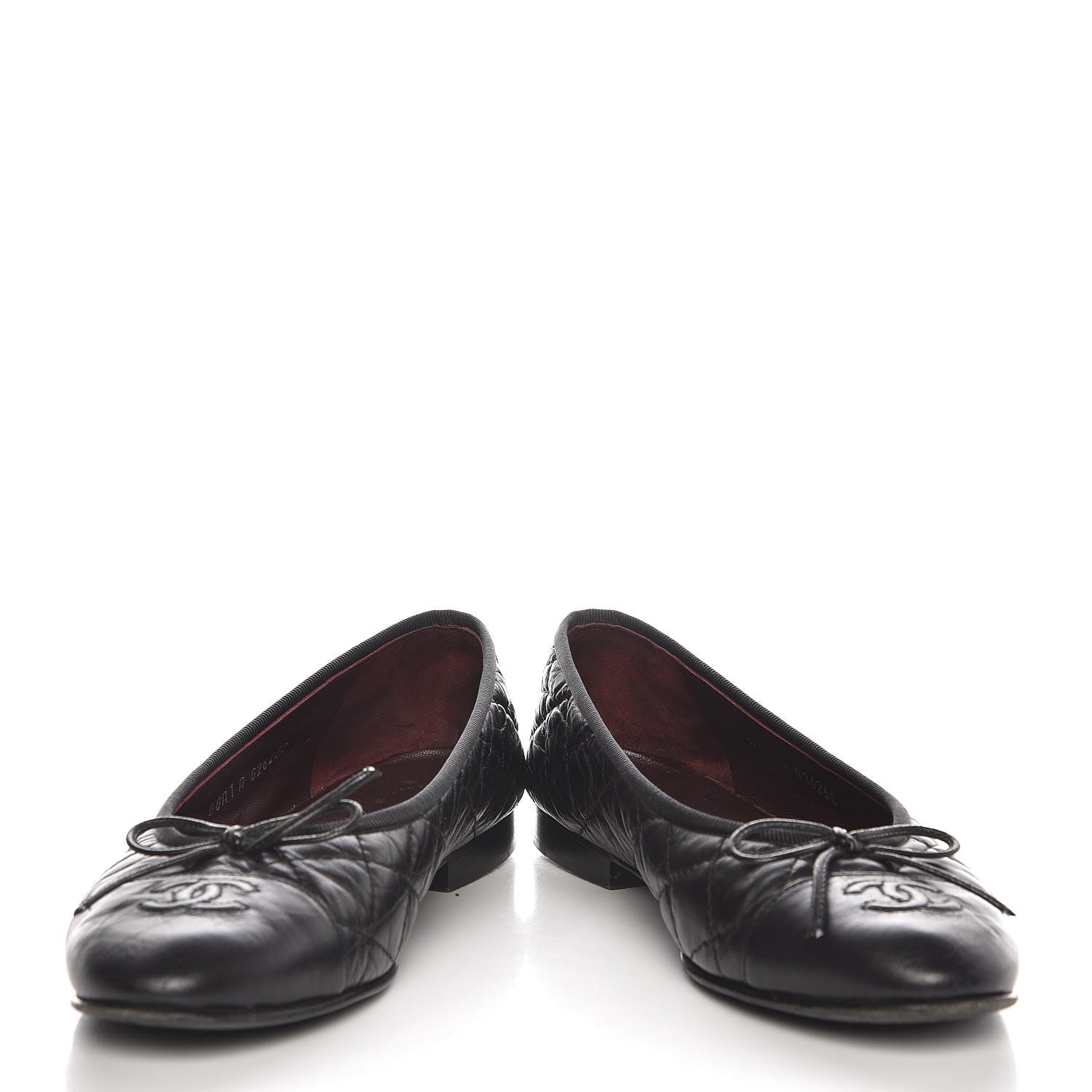 Chanel Aged Calfskin Quilted Cap Toe Ballerina Flats 37 Black 5 of 11