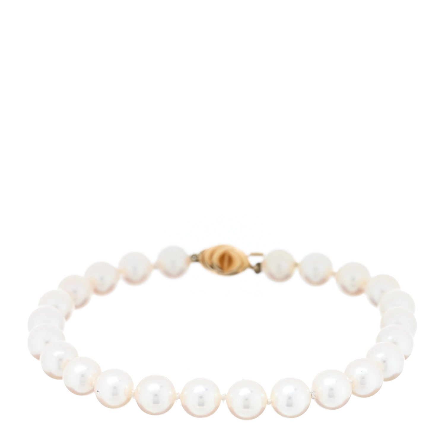 Tiffany 18K Yellow Gold Freshwater Cultured Pearl 7mm Signature Pearls Bracelet 2 of 3