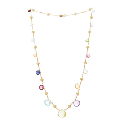 Marco Bicego 18K Yellow Gold Multi Gemstone Paradise Station Necklace 3 of 5