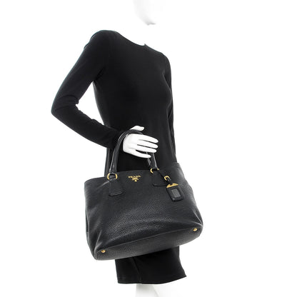 Prada Vitello Daino Tote Nero Black 3 of 12