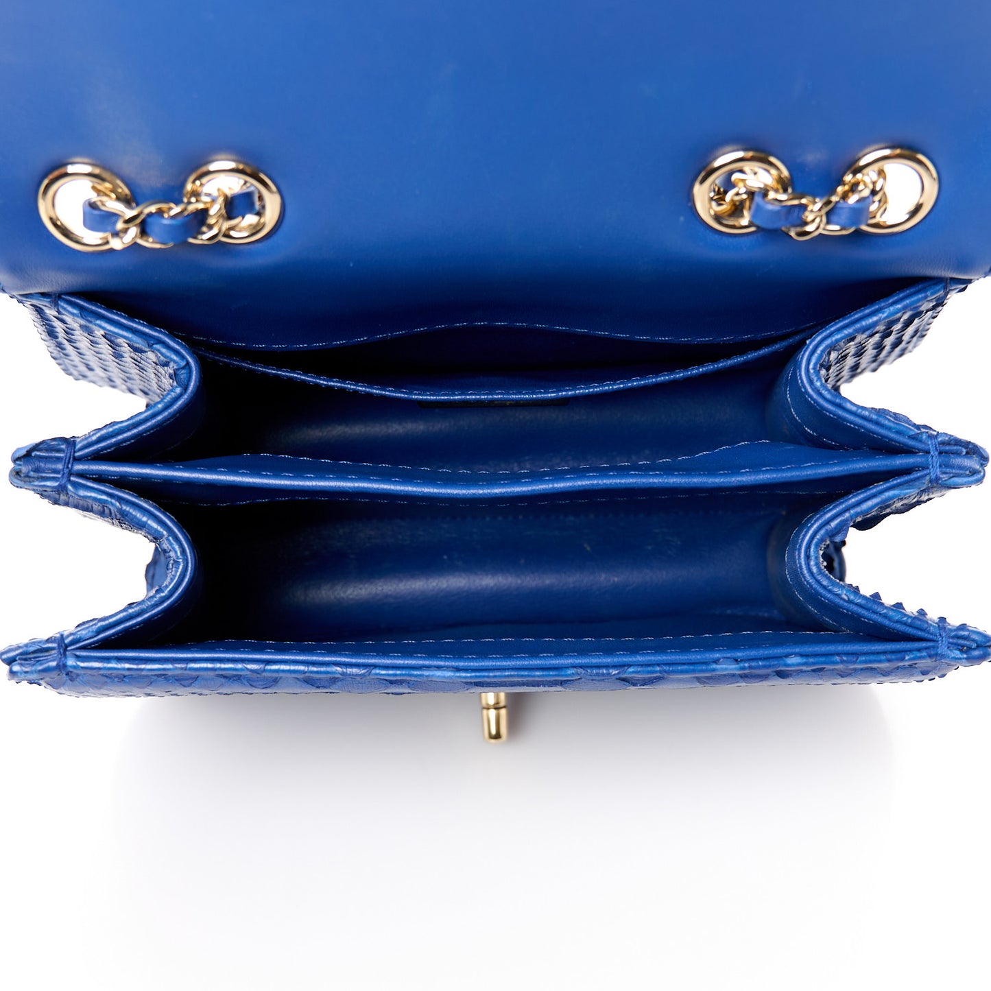 Snakeskin Small Braided Chic Flap Blue