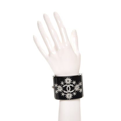 Chanel Resin Crystal Star CC Cuff Black 2 of 5