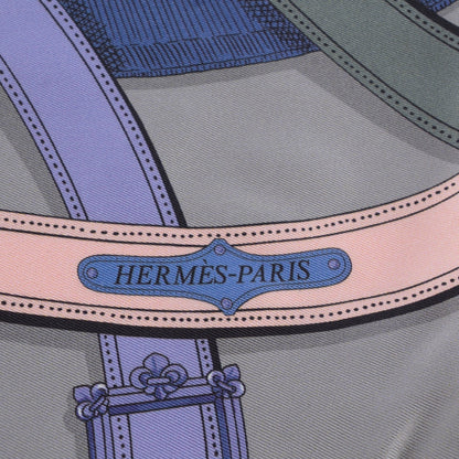 Hermes Silk Cavalcadour Maxi Twilly Gris Perle Mauve Crevette 5 of 7