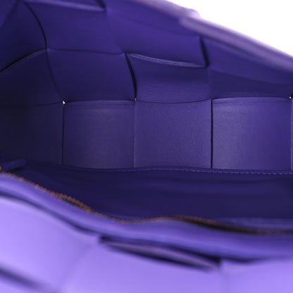 Bottega Veneta Lambskin Maxi Intrecciato Cassette Crossbody Bag Purple 5 of 8