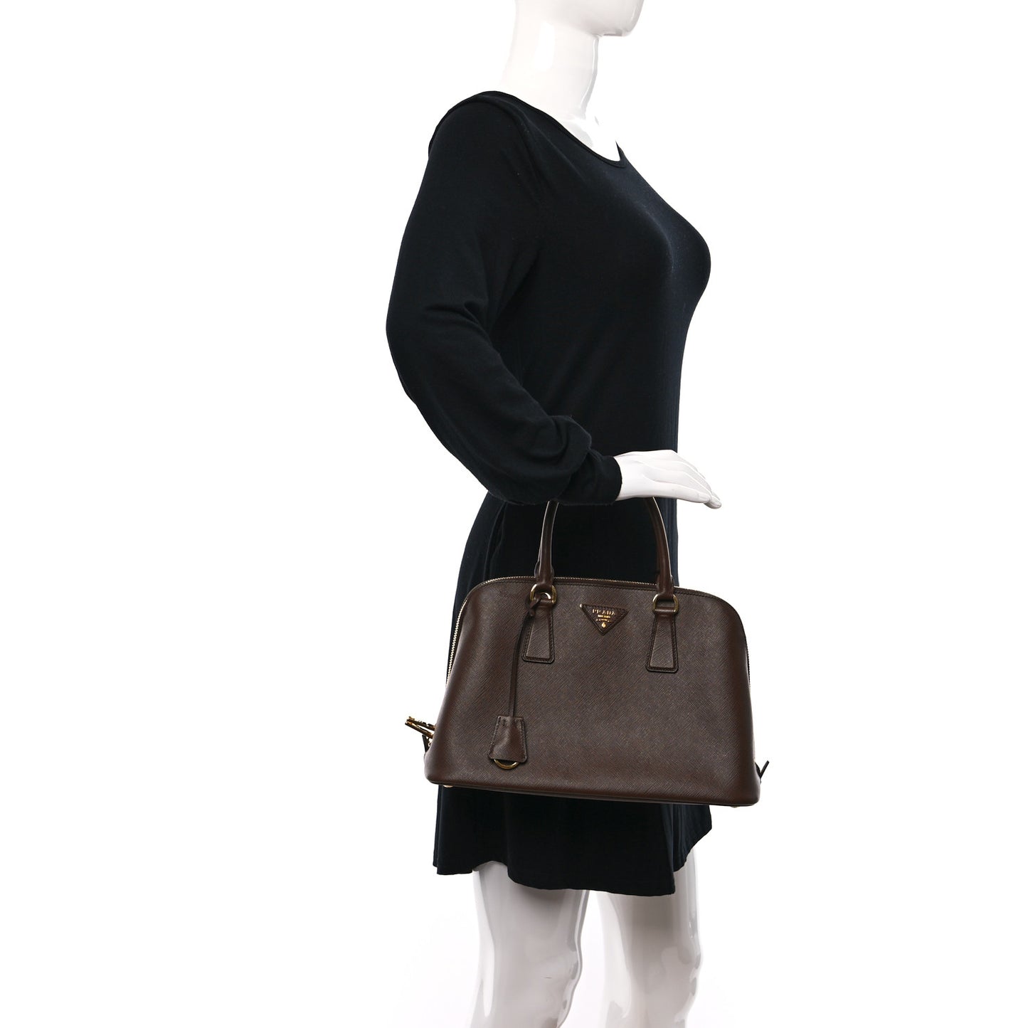 Saffiano Lux Medium Promenade Tote Cacao