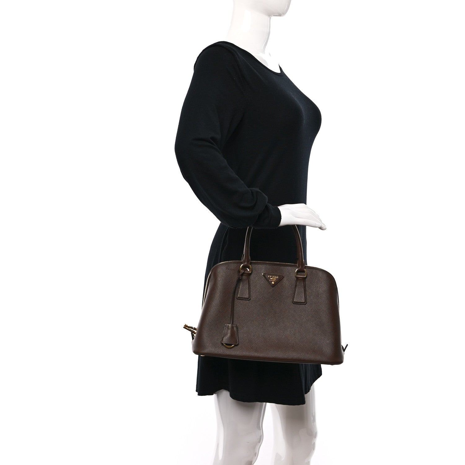 Prada Saffiano Lux Medium Promenade Tote Cacao 2 of 9