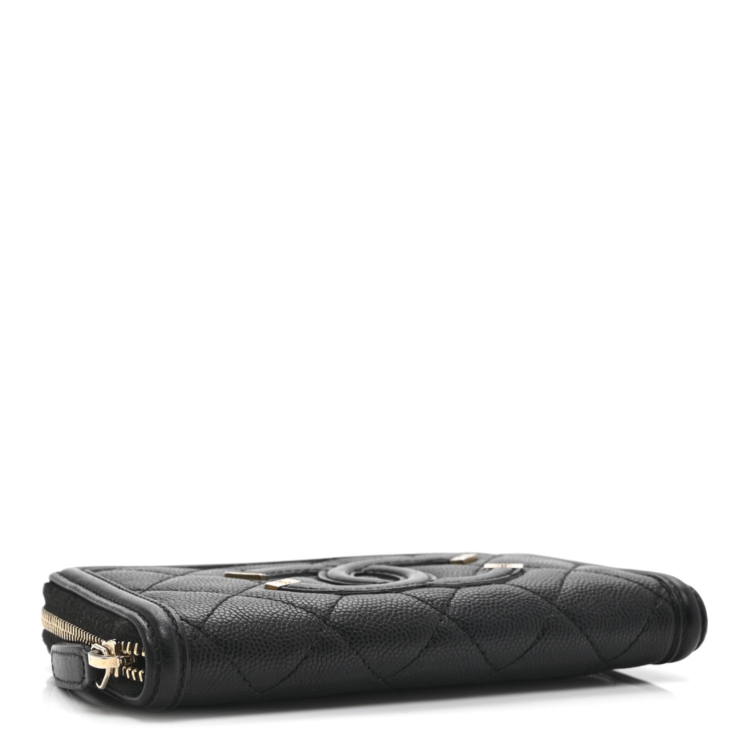 Chanel Caviar Quilted Medium Filigree Zip Around Wallet Black 4 of 10