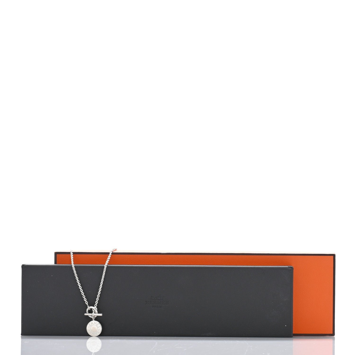 Hermes Sterling Silver Amulettes H Confettis Pendant Necklace 5 of 5