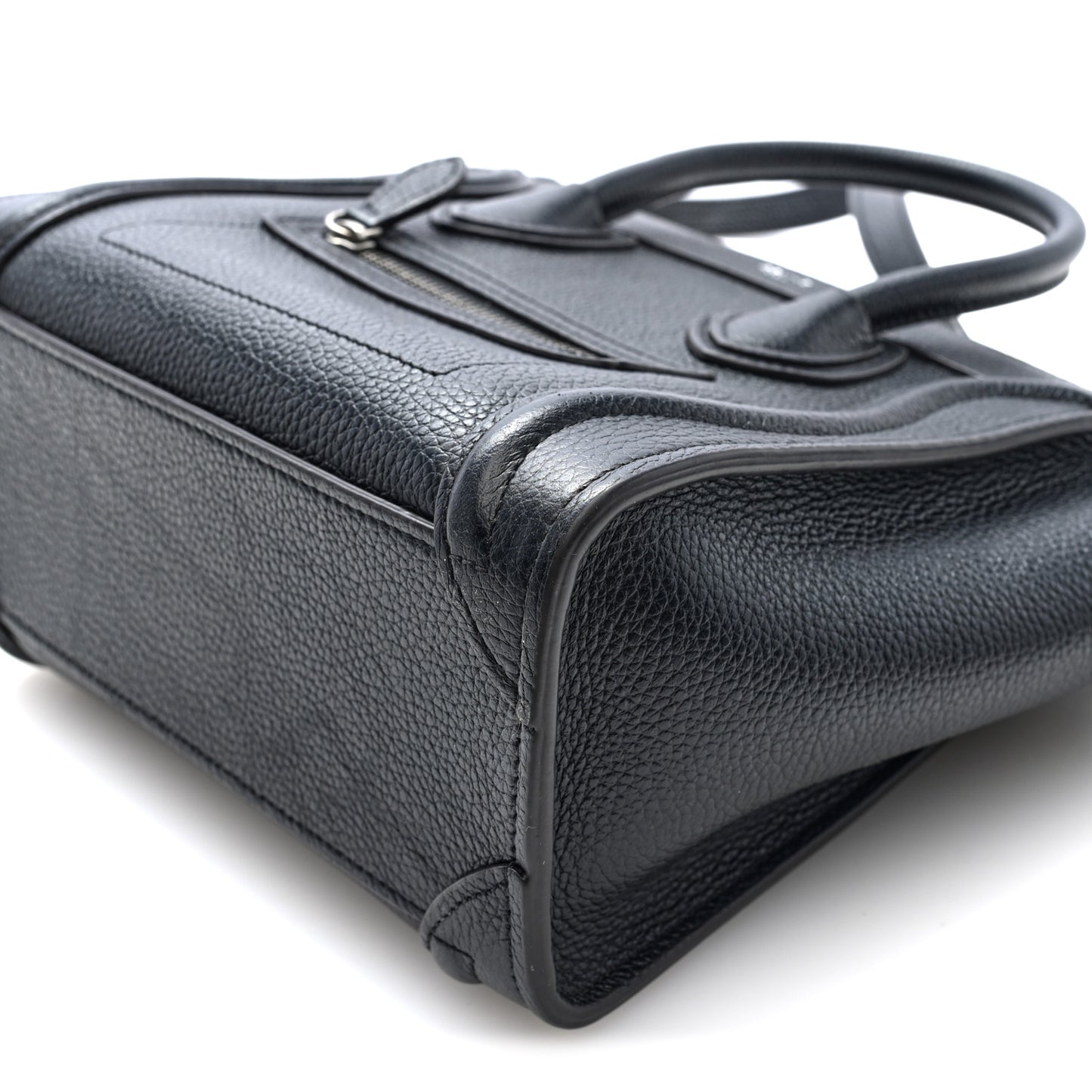Drummed Calfskin Nano Luggage Black