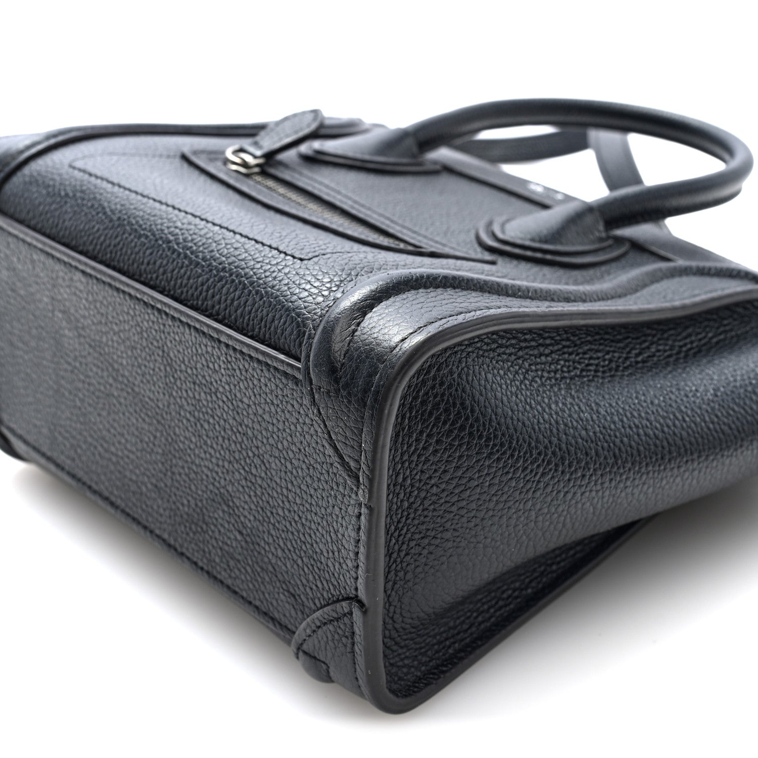 Celine Drummed Calfskin Nano Luggage Black 10 of 10