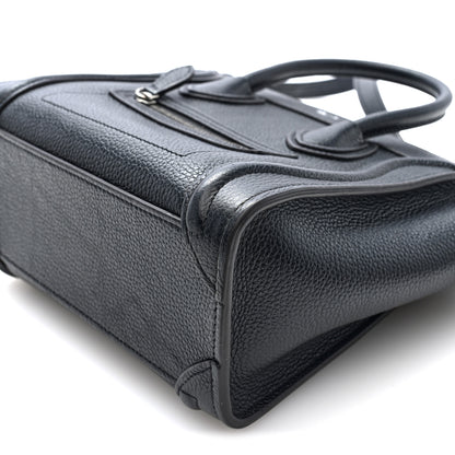 Celine Drummed Calfskin Nano Luggage Black 10 of 10