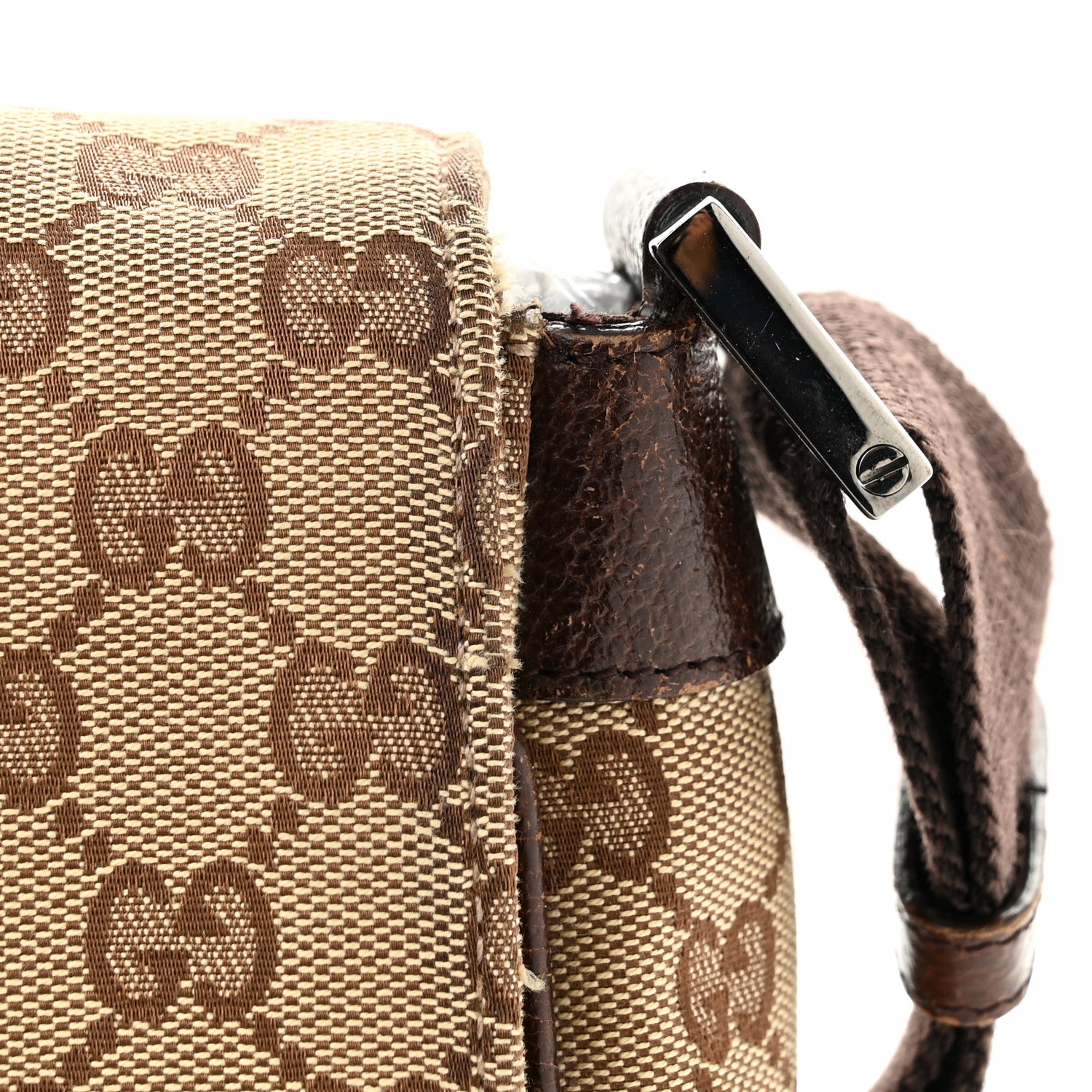 Gucci Monogram Small Flap Messenger Bag Beige Dark Brown 13 of 13