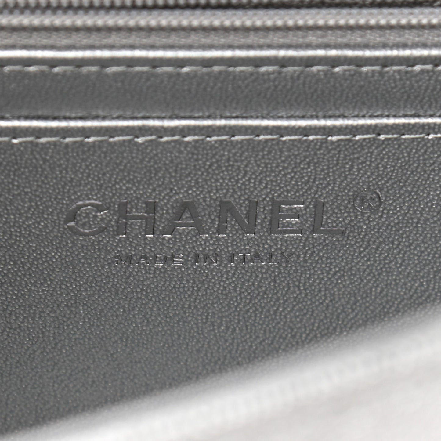 Metallic Caviar Quilted Mini Top Handle Rectangular Flap Silver