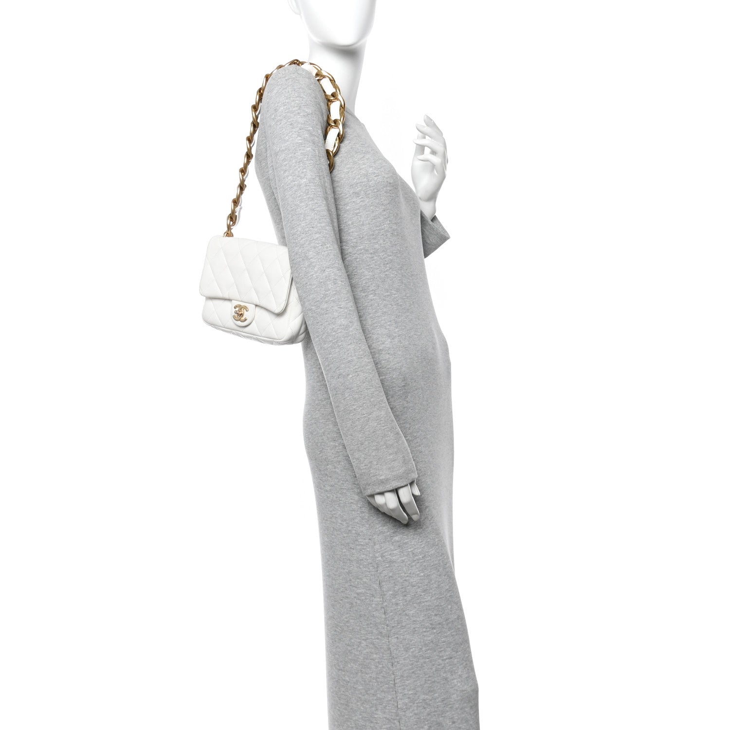 Chanel Lambskin Quilted Small CC Funky Town Flap White 1830247
