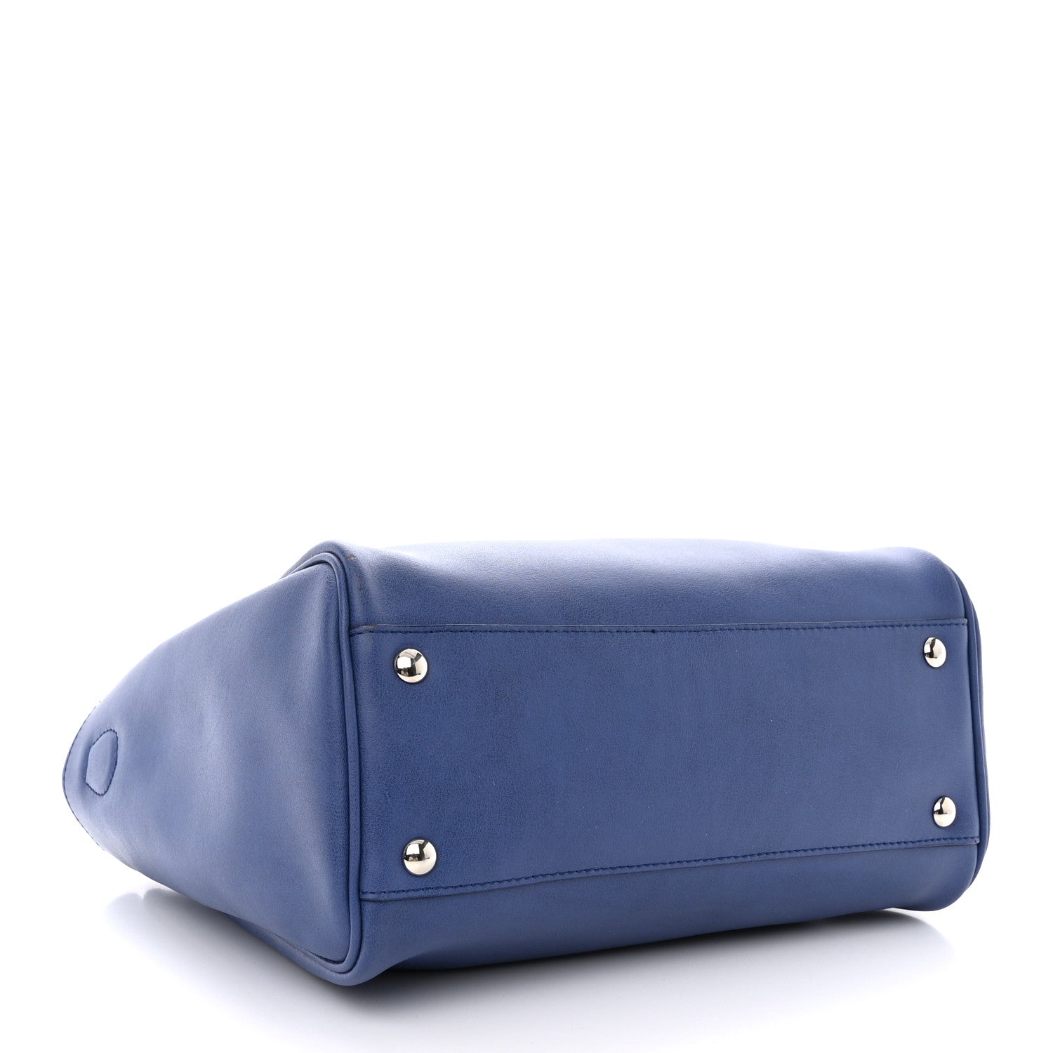 Salvatore Ferragamo Calfskin Double Handle Small Nolita Satchel Blue 4 of 10