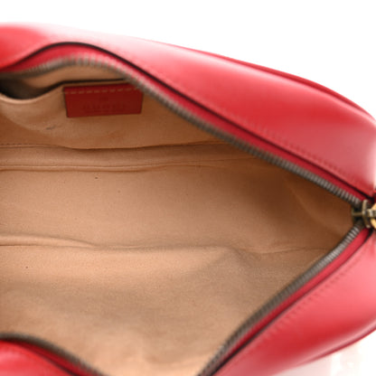 Gucci Calfskin Matelasse Small GG Marmont Chain Shoulder Bag Hibiscus Red 5 of 11