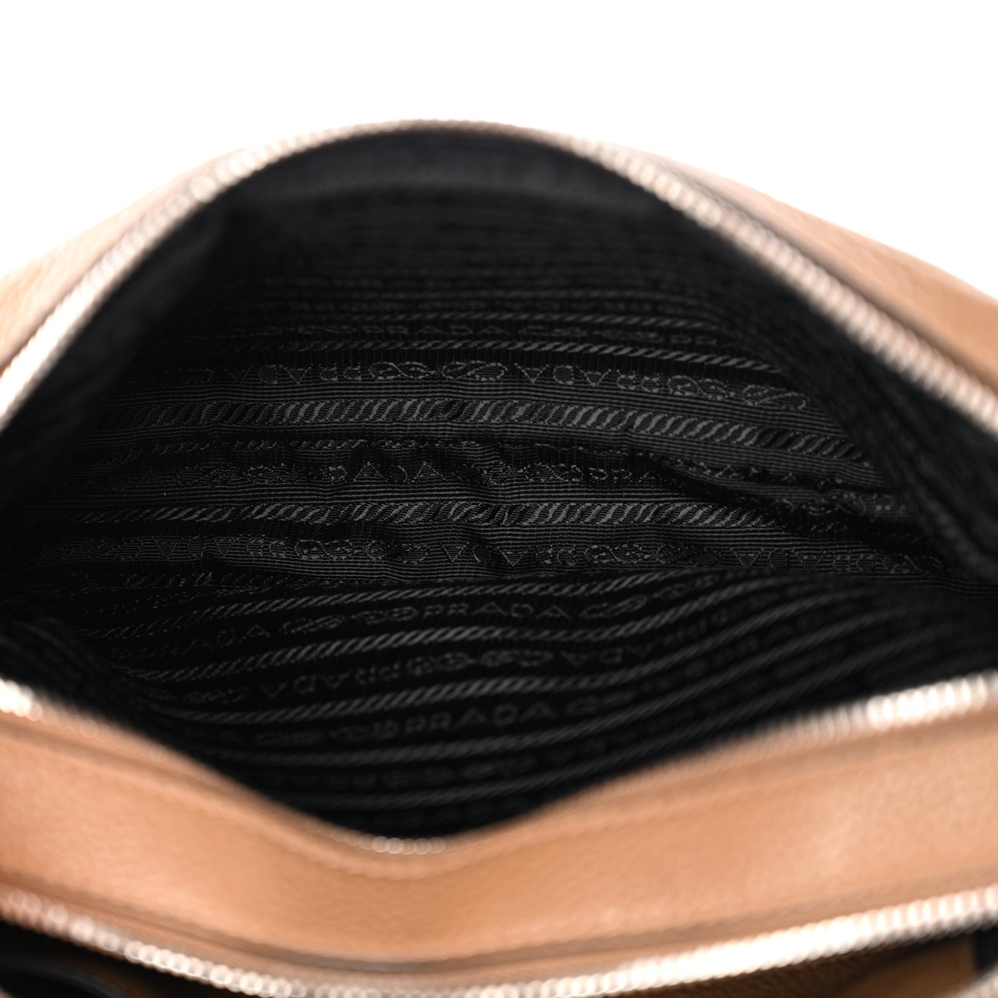 Vitello Daino Soft Medium Double Zip Shoulder Bag Sesamo